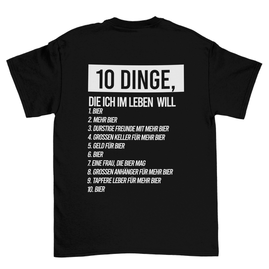 10 Dinge (Backprint) - Unisex Shirt