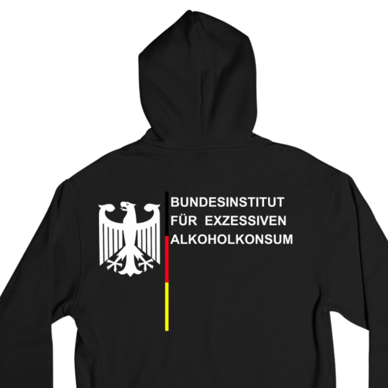 Bundesinstitut Exzessiver Alkoholkonsum Backprint | Unisex  Hoodie