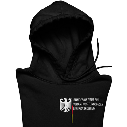 Bundesinstitut verantwortungslosen Leberkaskonsum Brustprint | Unisex Hoodie