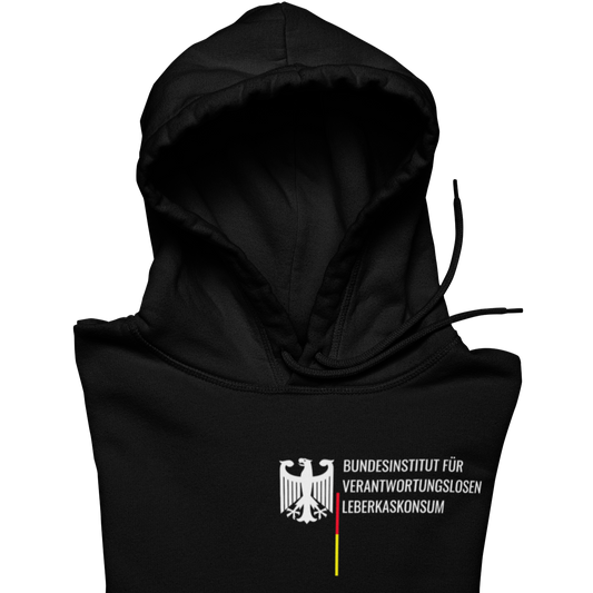 Bundesinstitut verantwortungslosen Leberkaskonsum Brustprint | Unisex Hoodie