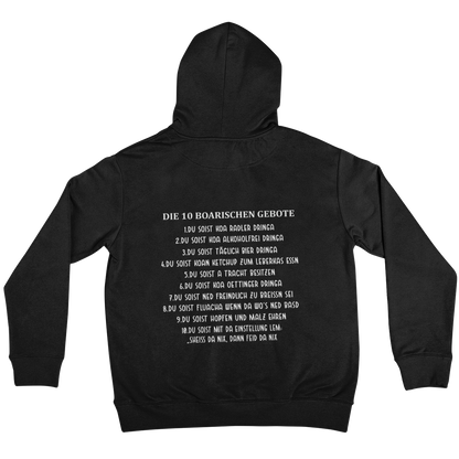 10 boarischen Gebote Backprint |  Unisex Hoodie