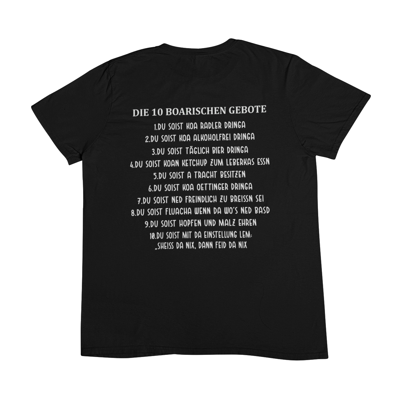 10 boarischen Gebote Backprint | Unisex Shirt