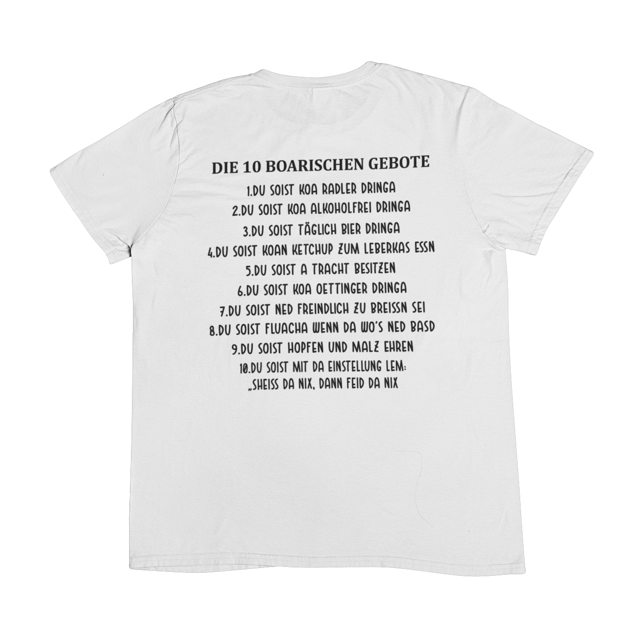 10 boarischen Gebote Backprint | Unisex Shirt