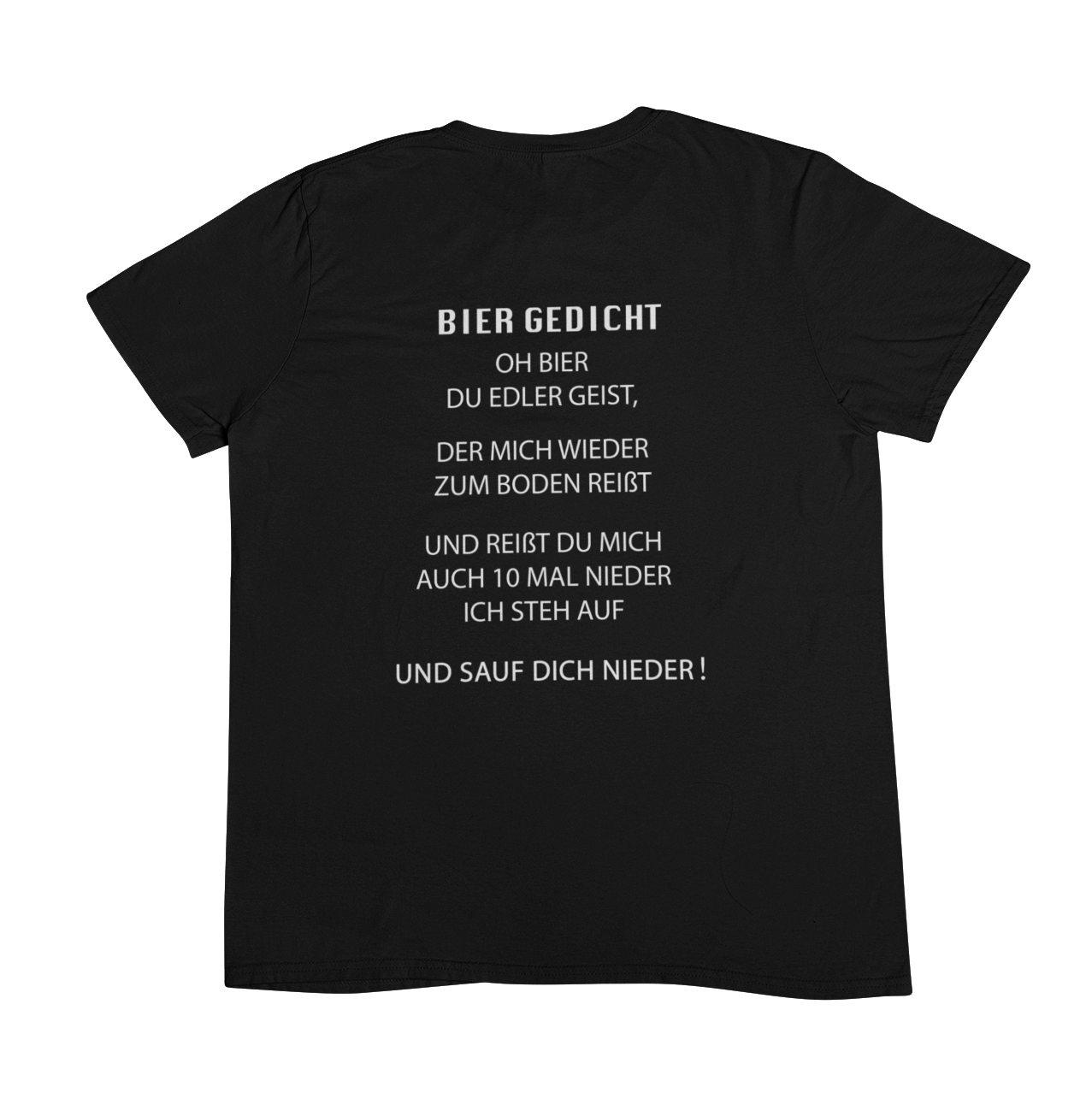 Bier Gedicht  Backprint  | Unisex Shirt