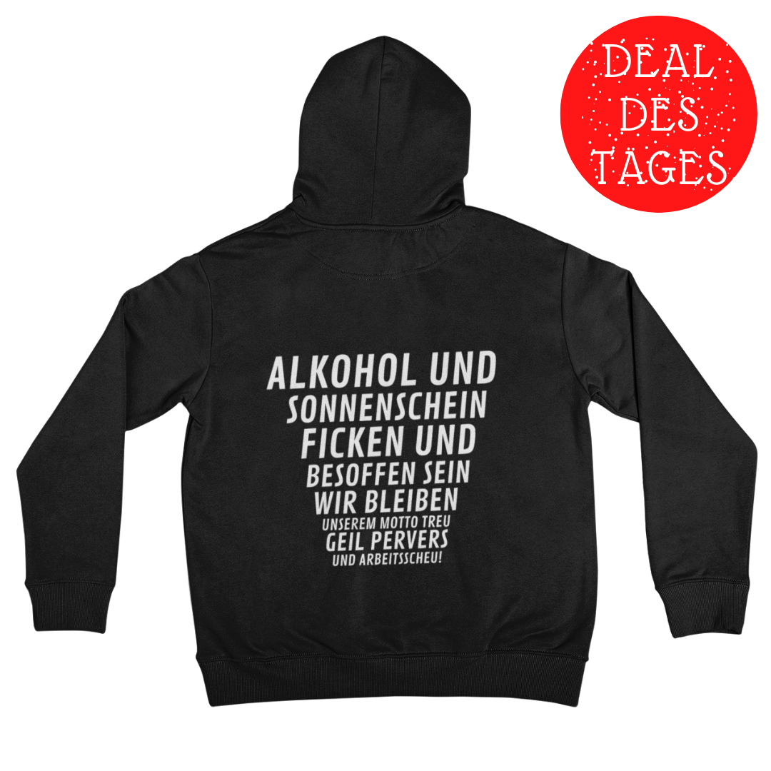 Alkohol und Sonnenschein Backprint | Unisex Hoodie