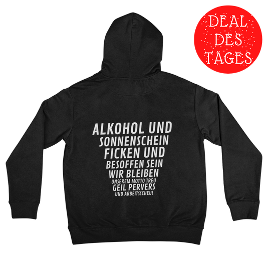 Alkohol und Sonnenschein Backprint | Unisex Hoodie