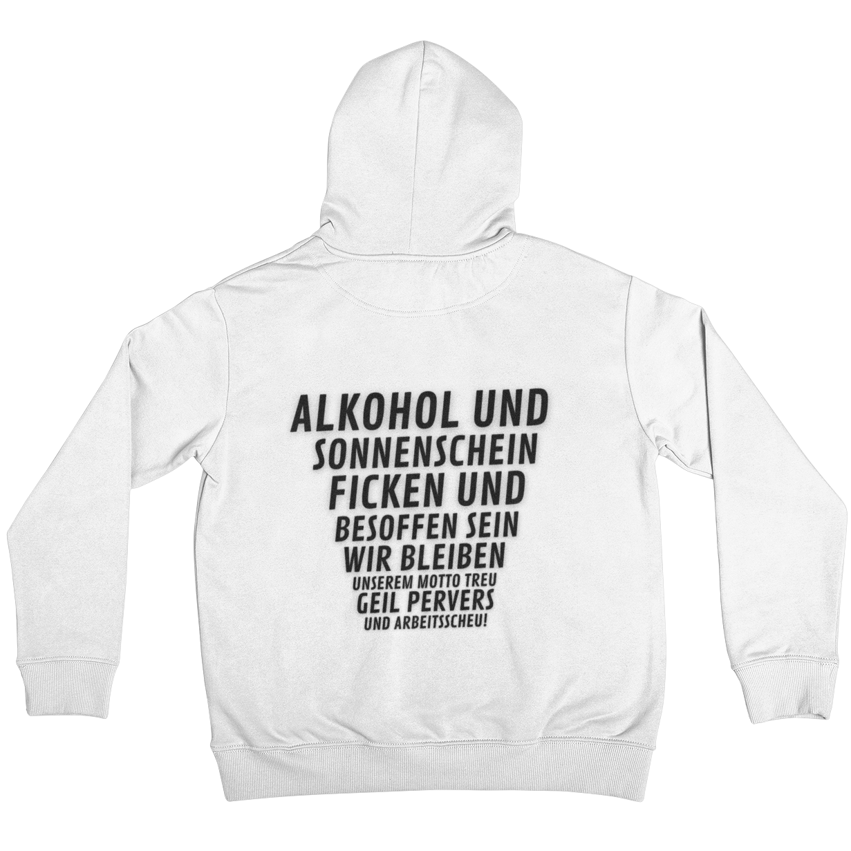 Alkohol und Sonnenschein Backprint | Unisex Hoodie