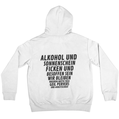 Alkohol und Sonnenschein Backprint | Unisex Hoodie