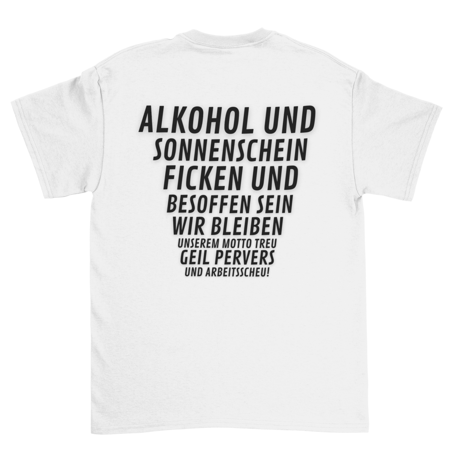 Alkohol und Sonnenschein Backprint | Unisex Shirt