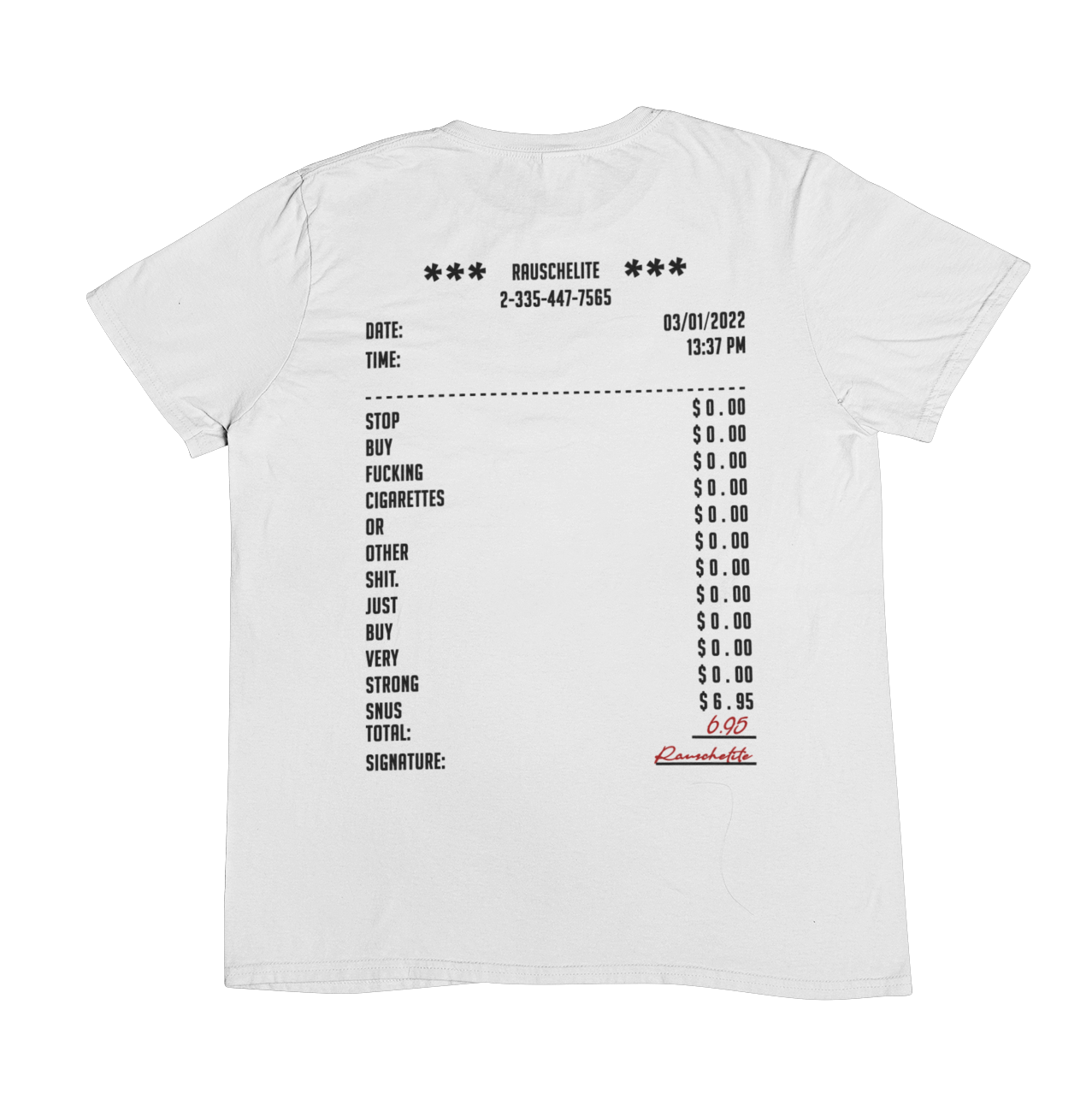 Kassenbon Snus Backprint | Unisex Shirt