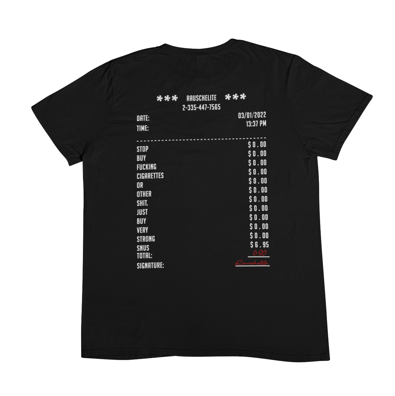 Kassenbon Snus Backprint | Unisex Shirt