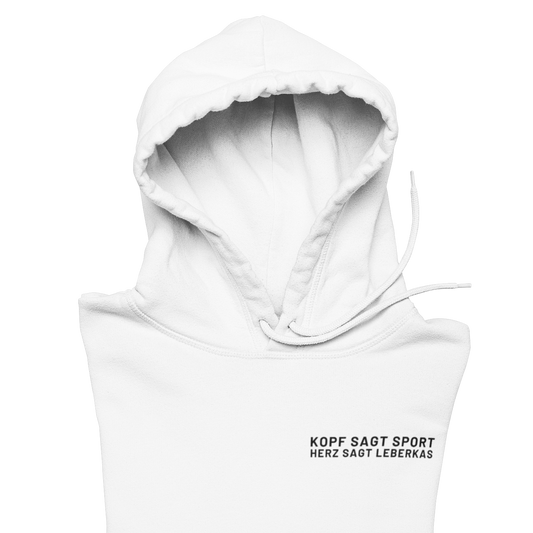 Herz sagt Leberkas Brustprint | Unisex Hoodie