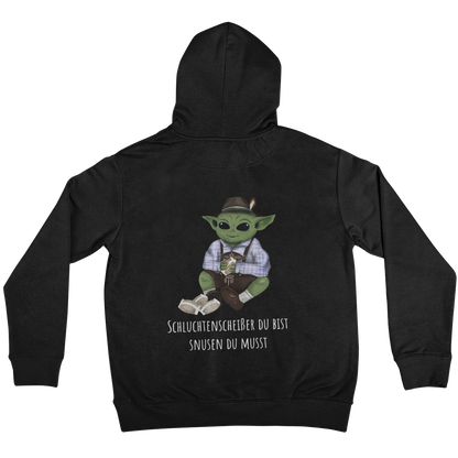 Schluchtenscheißer du bist  Backprint | Unisex Hoodie