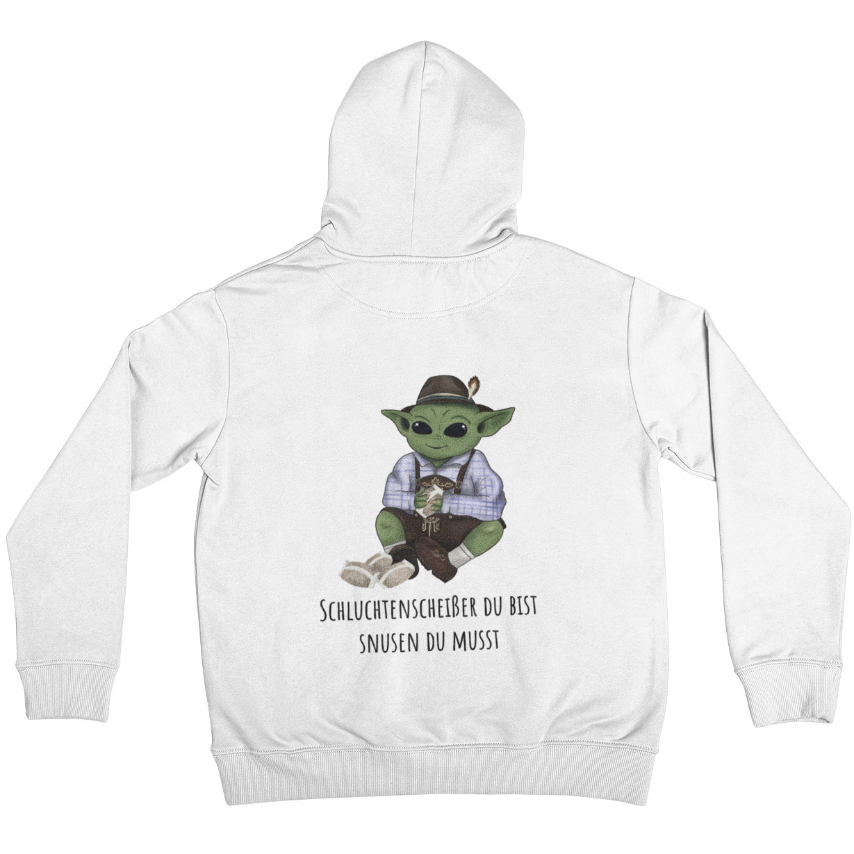 Schluchtenscheißer du bist  Backprint | Unisex Hoodie